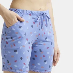jockey Printed Women Light Blue Regular Shorts image 2
