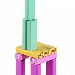 radhya accessories Stacking Tower Blocks Toys 54 Pcs Wooden Tumbling Tower Blocks, Stacking image 3