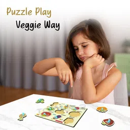 toygear Wooden Vegetable Shape Learning Educational Toys Puzzle For Girl 2+ Years Old image 4
