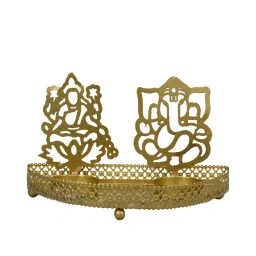 manor house Roshni Lakshmi Ganesh Gold Iron Table Tealight Holder image 4