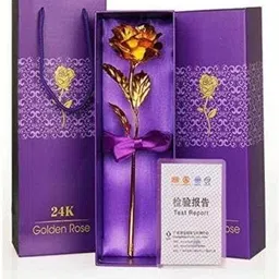 aipom 24K Golden Rose | Gift Box for Wife, Husband, Boyfriend, Girlfriend Valentine's Gold Rose Artificial Flower-picture-13
