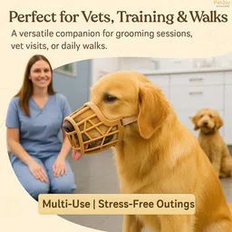 petjoy Adjustable Strap Safe Muzzle - Ensure Pet Safety and Comfort Small Strips Dog Muzzle image 5