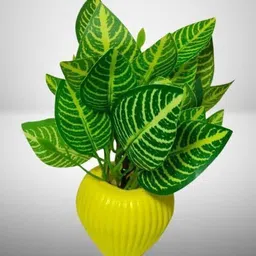 rsa Yellow Vase Greenleaf Plant Bonsai Artificial Plant with Pot image 2
