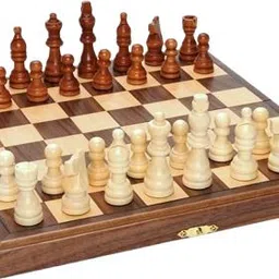 intellect creation SHEESHAM Wooden Handcrafted Magnetic Chess Board Set With 2 Extra Queens Party & Fun Board Game image 2