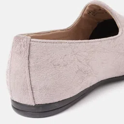 house of pataudi Men Mauve Beige Embroidered Handcrafted Slip-Ons Loafers For Men image 5