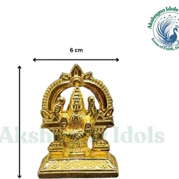 akshagna idols German Silver Goddess Mahalakshmi Golden Idol – 6 cm x 6 cm Decorative Showpiece-10 cm image 3