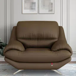 durian Clarkson Leatherette 1 Seater Sofas in Grey Colour image 1