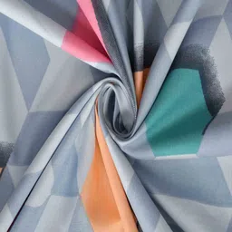 mafatlal Blue Geometric 160TC Microfibre Double Bedsheet with 2 Pillow Covers image 3