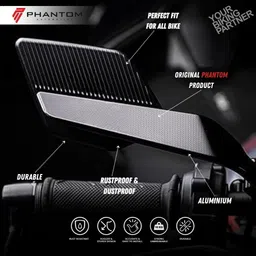 phantom Big Wings Rear View Mirror | Universal Fitting For All Bikes Rearview Radar Mirror image 4