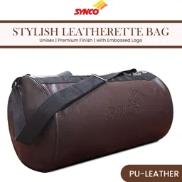 synco 23 L Gym Duffel Bag - Leather Bag - Brown image 2