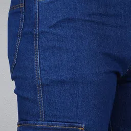 white leapard Men Regular Mid Rise Dark Blue Jeans image 4