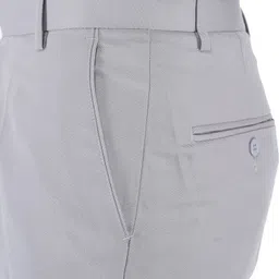vurso Men Slim Fit Silver Cotton Blend Trousers image 4