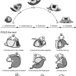 nawbeda Outdoor Camping Pop Up Boat Tent 1-2 Person Tent - For Camping, hiking, Outdoor, Adventure, Garden, New Model Air Tent, 190T Polyester image 4