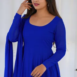 ugaan Solid Georgette Stitched Anarkali Gown image 4