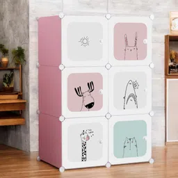 zofiy 6 Door 6 Shelf Plastic Metal Collapsible Wardrobe, Clothes, Shoes,etc. Organiser PP Collapsible Wardrobe-picture-15