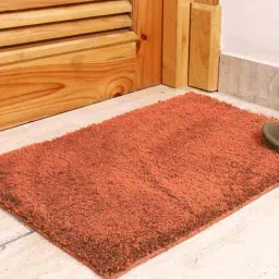 luxe home international Orange Solid Polyester 5 x 3 Inches Anti Skid Door Mat-picture-12