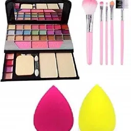 6155 Makeup kit & 5Pc Makeup Brushes with Makeup Sponges-image-1