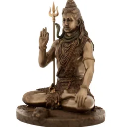 urbancart Lord Shiva Asana Bronze Brown Religious Idol image 4
