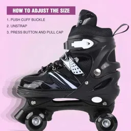 raajmadhav adjustable quad skates (Black) Quad Roller Skates - Size M UK (Black) Quad Roller Skates - Size S UK-picture-12