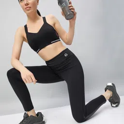 Self Design Women Black Tights-image-0