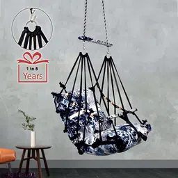 bjik Cotton baby Jhula for Kids Chair Indoor&Outdoor for 1- Years Swings image 3
