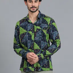 kotty Men Relaxed Fit Fit Printed Spread Collar Casual Shirt image 4