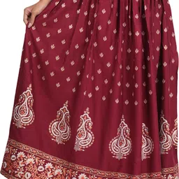 aarmad Women Printed Flared Maroon Skirt-picture-12