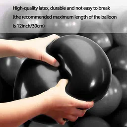 bzore Solid Best 50 Pcs Metallic Black Ballons for Birthday, Anniversary & Party Decoration Balloon image 4