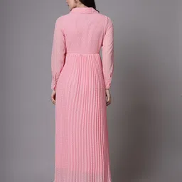 aayu Women Fit and Flare Pink Maxi/Full Length Dress image 2