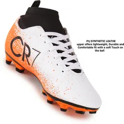 axpro CR7 Ronaldo White Ankle Synthetic TPU Studs Football Shoes For Men image 4