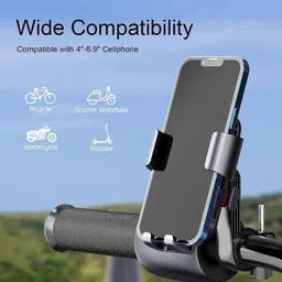 hanumanik Bike Mobile Holder | Rearview Mirror Mount | Anti-Shake | 360� Rotation Bike Mobile Holder image 2