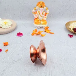 dokchan Copper Diya Stand | Akhand Diya | High Quality Oil Lamp for Daily puja Pack 1 Copper Table Diya image 2