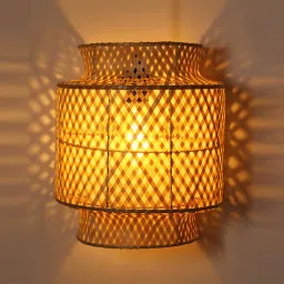 habereindia Classic Bamboo Wall Light (Beige) image 1