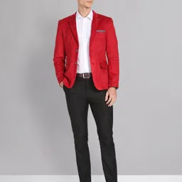 ad by arvind Men Solid Single Breasted Formal Blazer image 3
