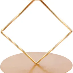 INDIAN ARTISANS Metal cake spacer, Square Shape, Golden Colour, 20x16 cm Iron Cake Server-picture-16