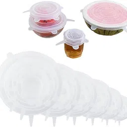 ablue clipper 6-Piece Silicone Stretch Lids, Reusable, Leak-Proof Food Cover 7.8 inch Lid Set, Pack of 6-picture-33