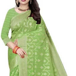 saadhvi Woven Banarasi Cotton Blend Saree image 2