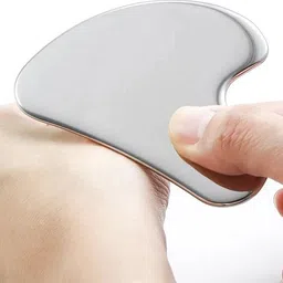 Livronic Stainless Steel Gua Sha,Metal Gua Sha Facial Tool. Firm Face Muscles, Reduce Puffiness, Facial Tension, Helps Lymphatic Drainage Massager image 3