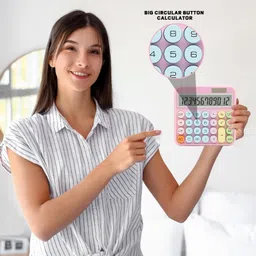 rujave Big pink calcultor Basic Calculator image 5