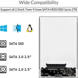 OG X NEXSA 2. 5 inch Transparent USB3. 0 Hard Drive Enclosure 2.5 inch Hard Drive Enclosure image 3