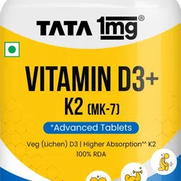 tata 1mg Vitamin D3+K2 (MK 7 ) Advanced Tablet | for Stronger Bones and Immunity-picture-17