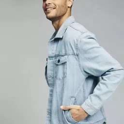 mevan Men Solid Denim Jacket image 4