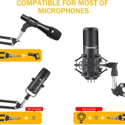 maono AU-B01 Microphone Suspension Boom Scissor Arm Stand (Black) Holder image 4