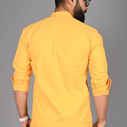 fubar Men Regular Fit Solid Mandarin Collar Casual Shirt image 3