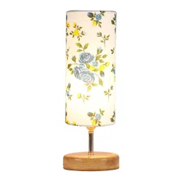 new era Pisa Multicolour Cottan Fabric Shade Table Lamp With Wood Base image 4
