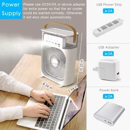 ROSHNEER ENTERPRISES COMPACT MINI USB COOLER WHITE Cooling Fan All in one Cooler image 3