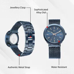 Fastrack Vyb Flare Blue Dial Blue Metal Strap Analog Watch - For Women FV60011QM01W image 3