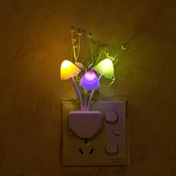 veloura Mushroom Night Light Sensor LED Lamp Bed Sleep Light Romantic Home Decor US Plug Night Lamp image 3