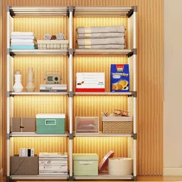 8 Cube Bookshelf | DIY Modular Storage Cabinet for Books, Toys & Office Files Plastic Close Book Shelf-image-0