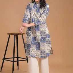 saanwri Women Floral Print Pure Cotton A-line Kurta-picture-47